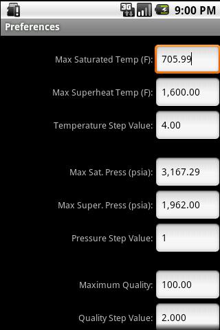 Steam Tables screenshot 6