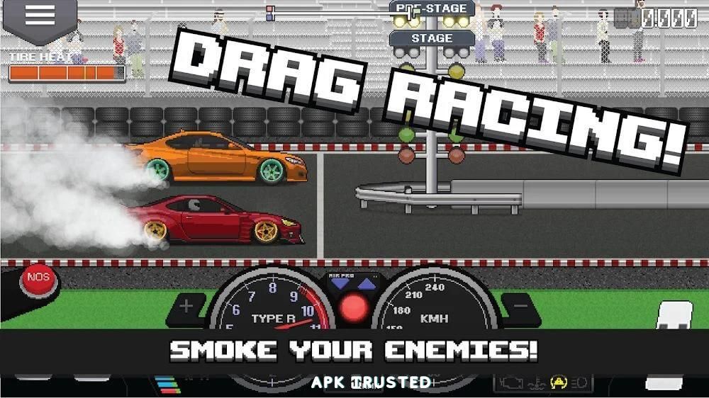 Pixel Car racer drag mode